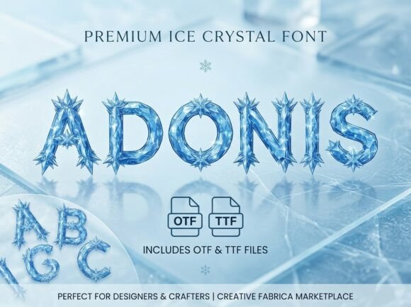 Adonis: The Premium Ice Crystal Font for Frost-Bitten Designs