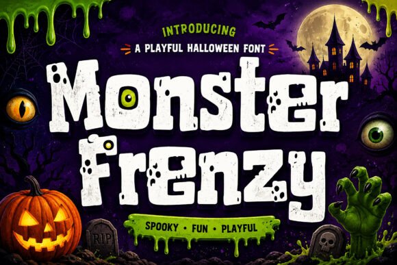 Monster Frenzy: A Display Font for Graveyard Smashes