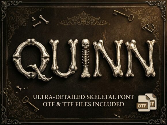 Quinn: Unearthing the Macabre Beauty of a Skeletal Typeface
